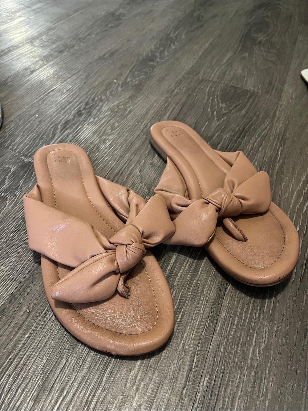 a new day Knot-Front Slide Sandals in Dusty Rose